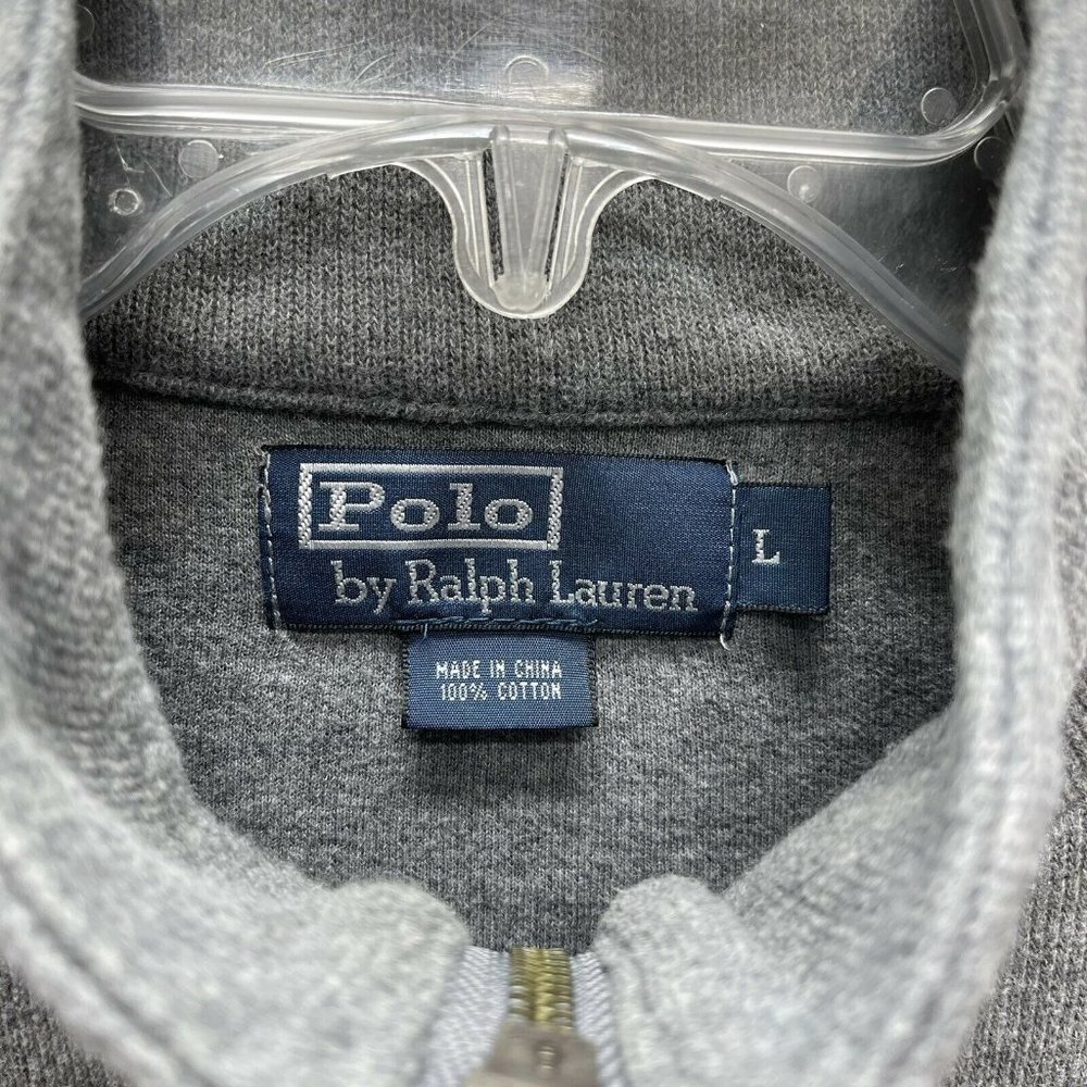 Polo Ralph Lauren Sweater Mens Large 1/4 Zip Pullover Long Sleeve Gray Mock Neck - Picture 5 of 7